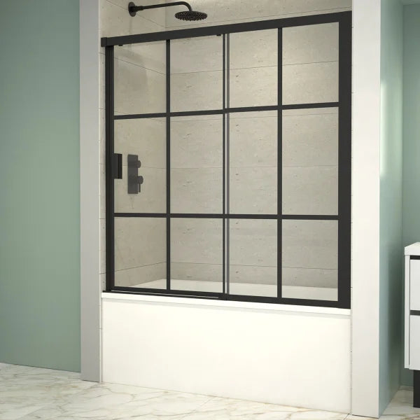 Appollo Emilia 60 in. Sliding Bathtub Door in Black Matte