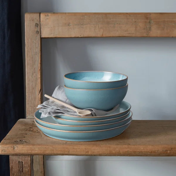Denby Azure Haze Stoneware Dinnerware Set, 12-pieces
