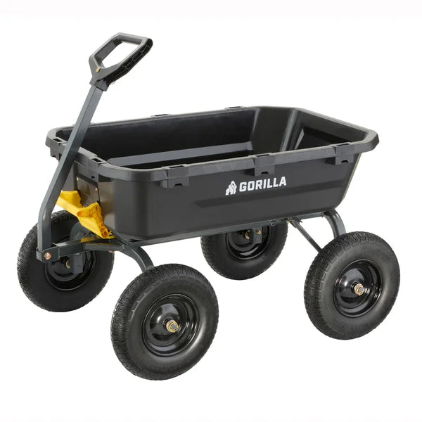 Gorilla 9 Cu. Ft. Heavy Duty Poly Dump Cart with Flat Free Tires