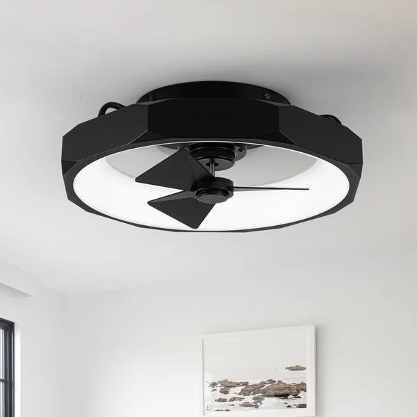 Parrot Uncle 19 in. Matte Black Industrial Ceiling Fan