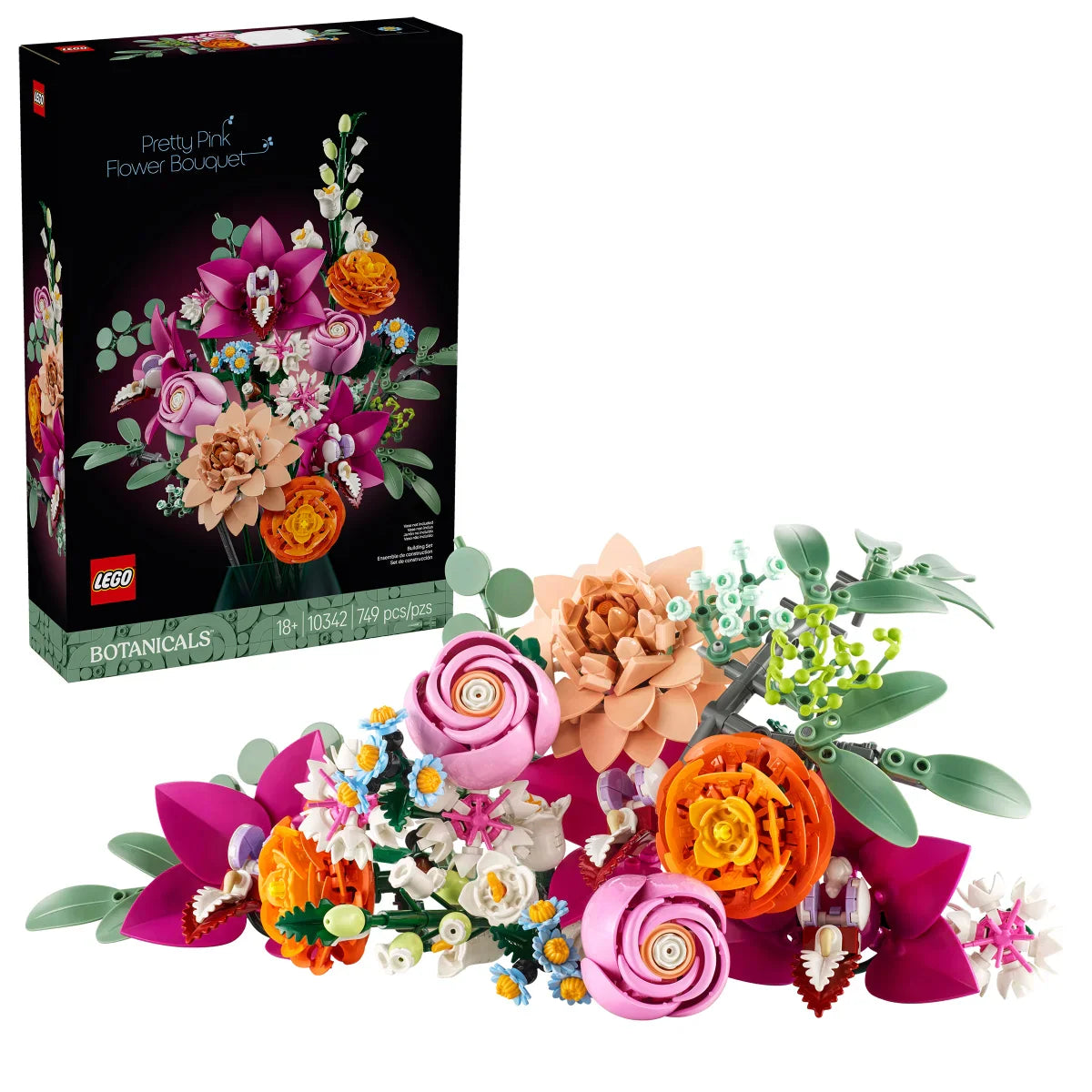 LEGO Botanicals Pretty Pink Flower Bouquet Floral Decor