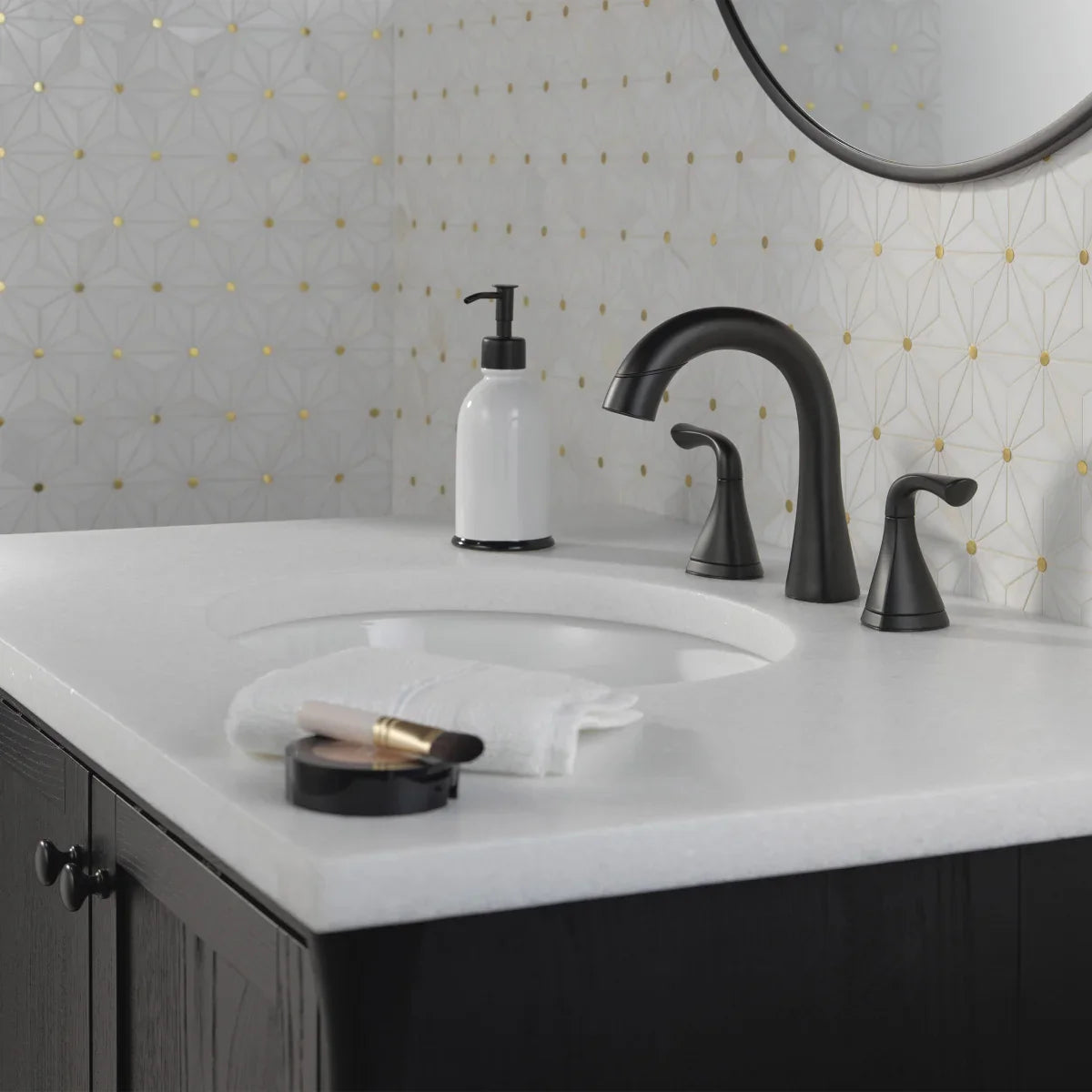Delta Lampard Two-Handle Pull-Down Bathroom Faucet