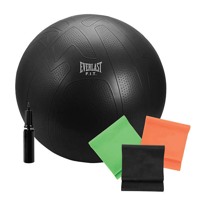 Everlast Exercise Ball and Stretch Bands Kit