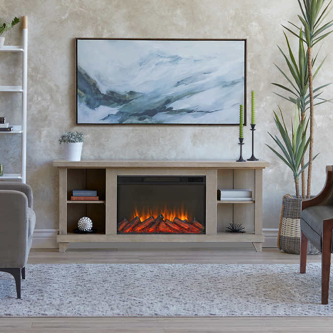 Real Flame Penrose 147.3 cm (58 in.) Slim Media Console Fireplace