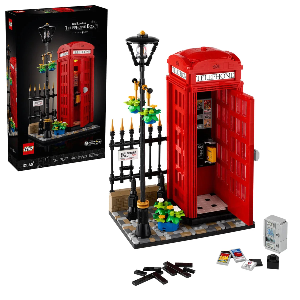 LEGO Ideas Red London Telephone Box with Bonus LEGO Architecture London