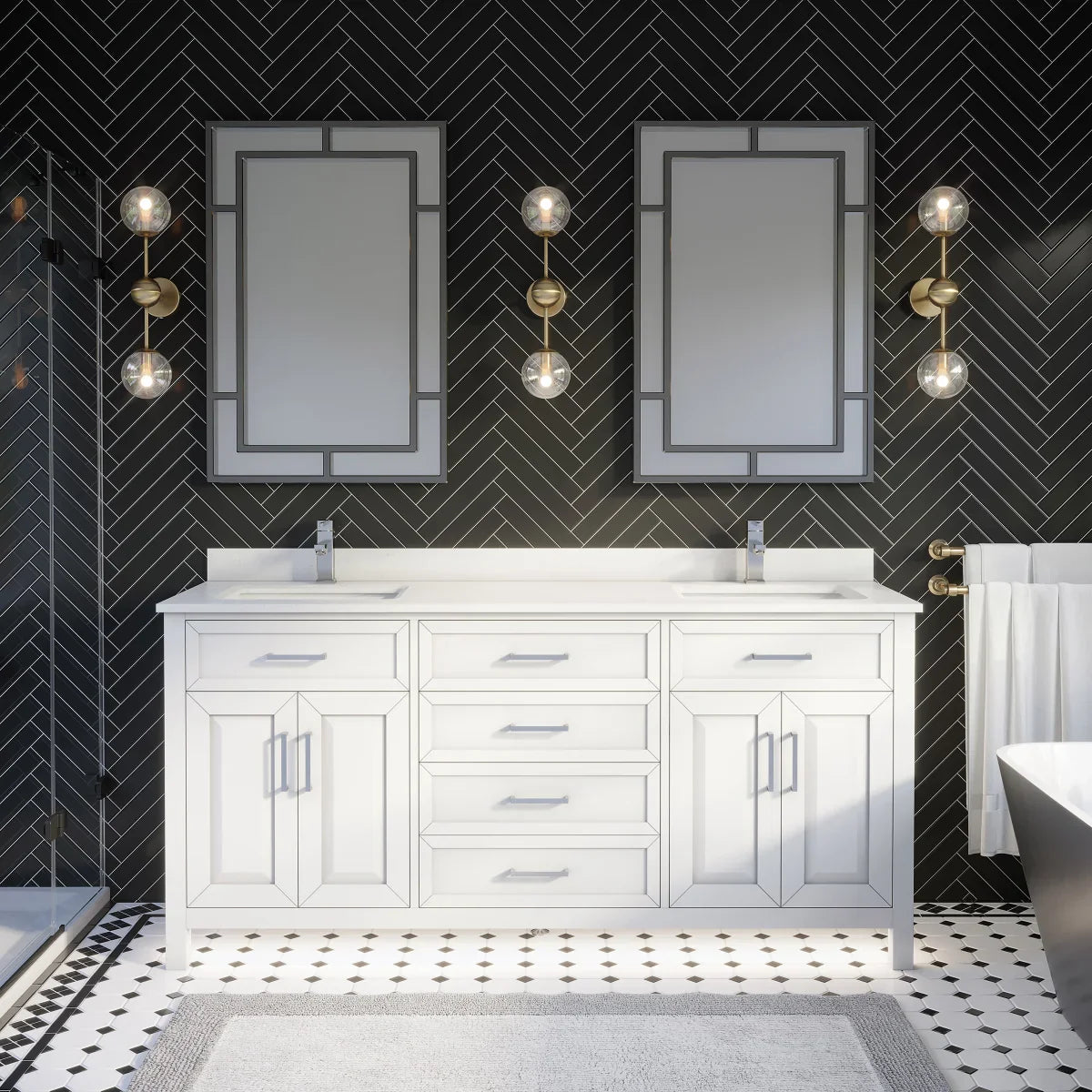 Studio Bathe Thomson Vanity with Power Bar, White