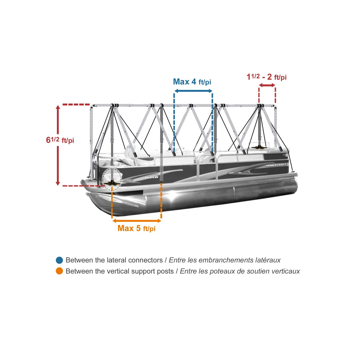 Navigloo Winter Shelter System for Pontoon Boats 5.5 m to 7 m (18 ft. to 22.5 ft)