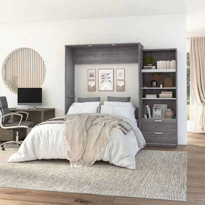 Bestar Cielo 2-piece Double Wall Bed with 74.9 cm (29.5 in.) Closet Organizer