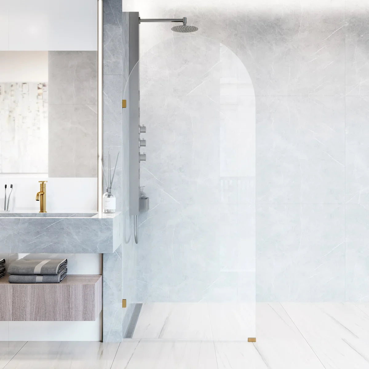 VIGO Arden 34 in. × 78 in. Shower Screen