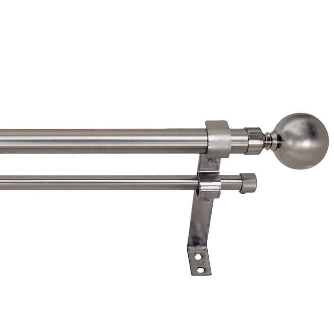 Versailles Imperial Ball Finial Double Curtain Rod Set