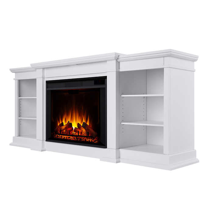 Real Flame Eliot Grand White Media Electric Fireplace