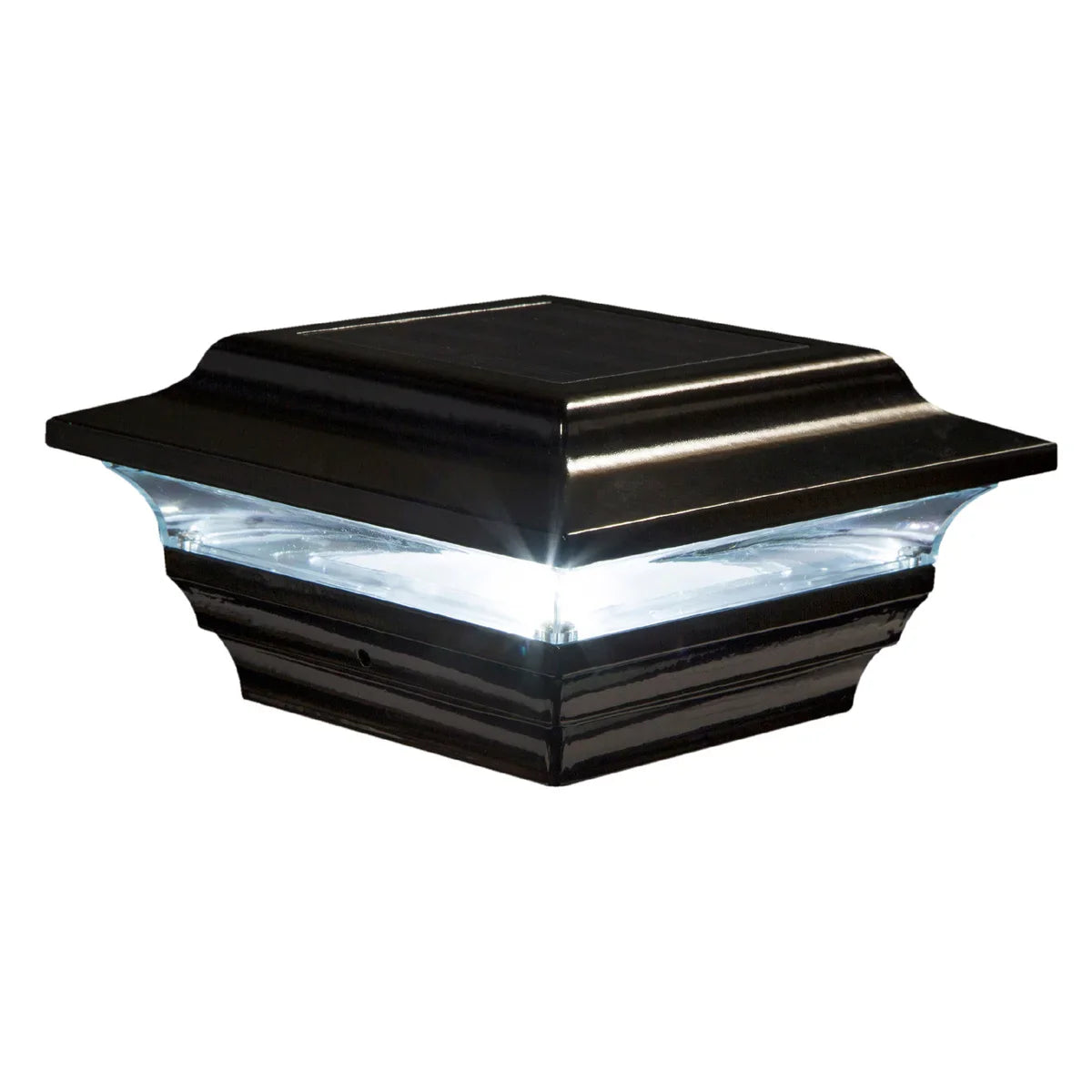 Classy Caps 4 x 4 Black Aluminum Imperial Solar Post Cap, 2-pack