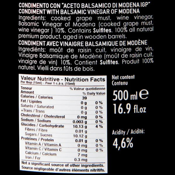Goccia Aged 8 year Balsamic Vinegar, 3 x 500 mL