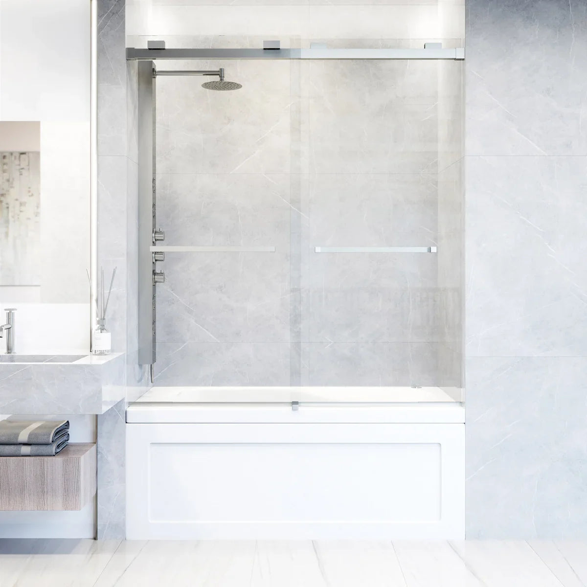 VIGO Houston Frameless Sliding Tub Door