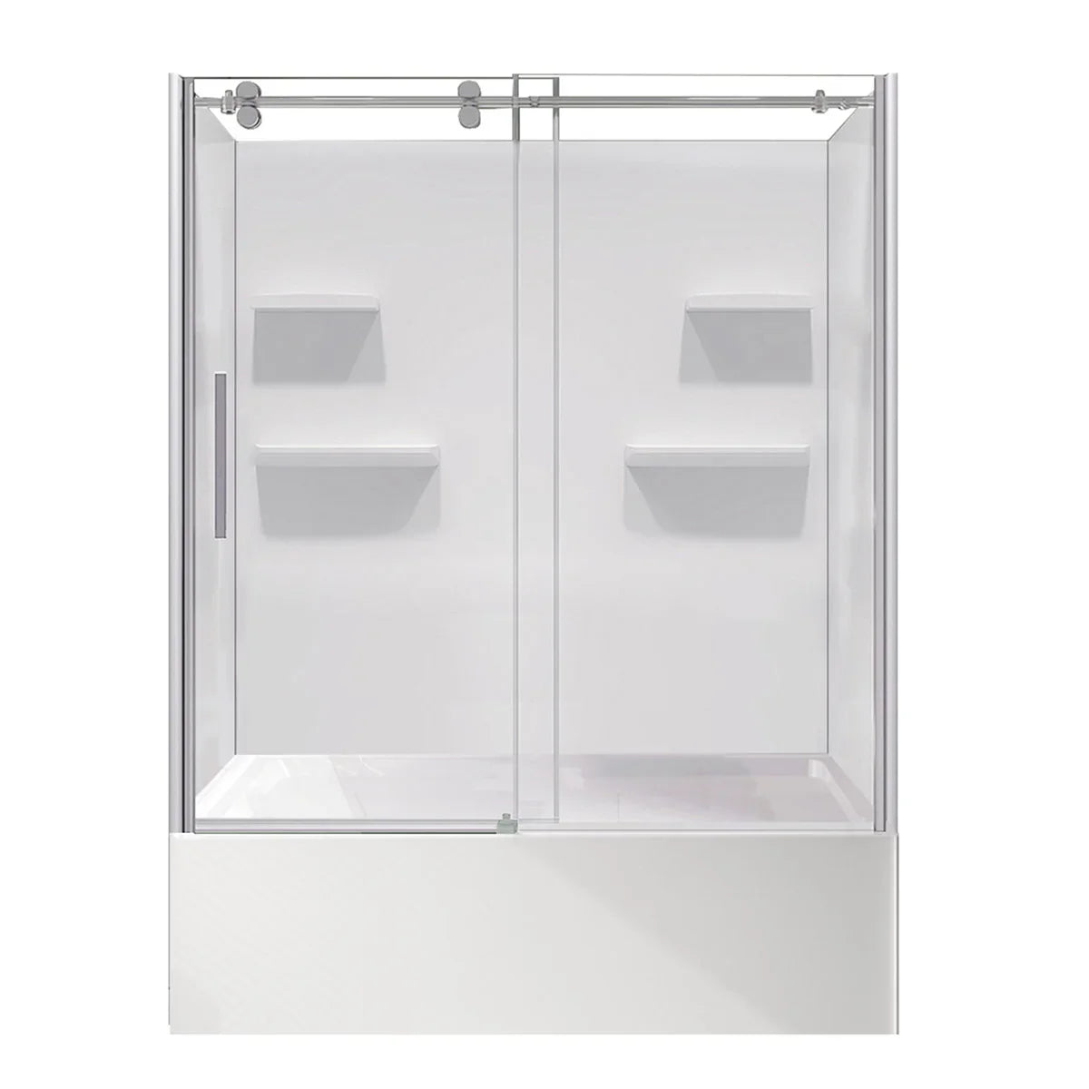 Appollo Cameron 32 in. × 60 in. Skirted Bathtub with Shower Doors and Wall Kit, Right Drain