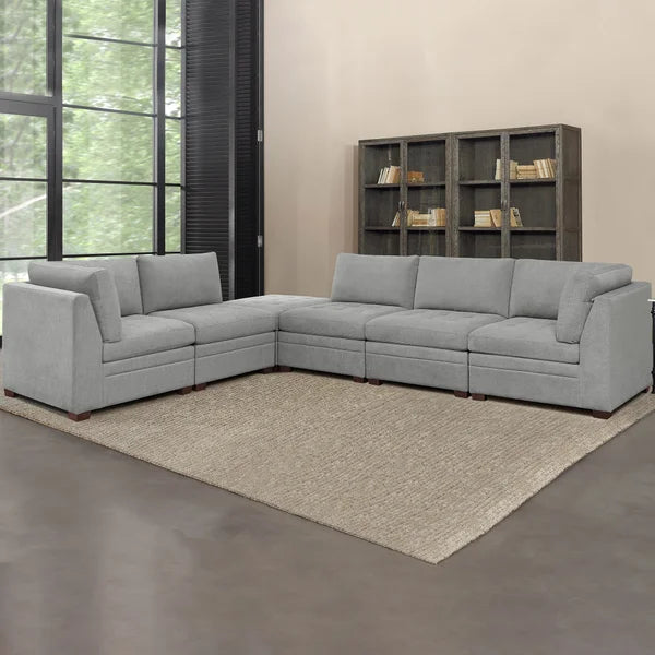 Thomasville Tisdale 6-piece Fabric Sectional with Storage Ottoman