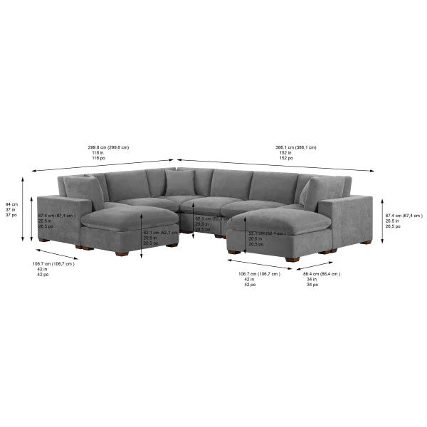 Thomasville Lowell 8-piece Fabric Modular Sectional