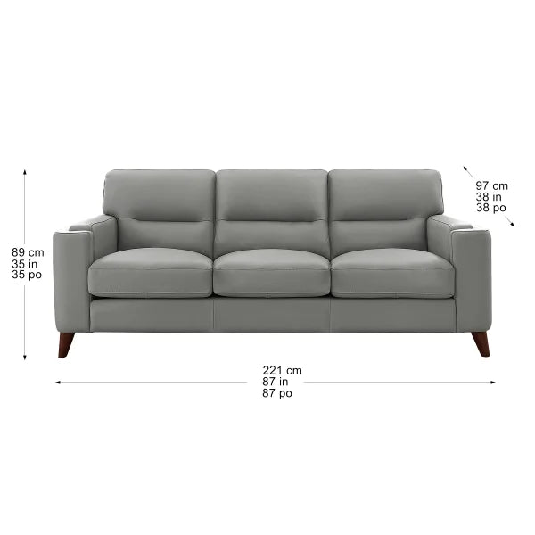 Prospera Home Sorena 3-piece Top-grain Leather Living Room Set