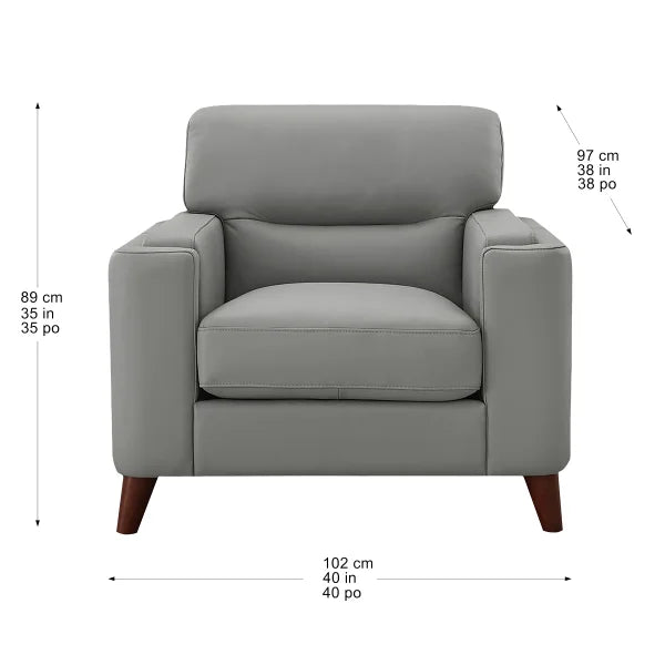 Prospera Home Sorena 3-piece Top-grain Leather Living Room Set