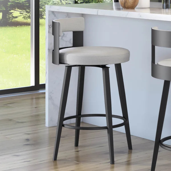Amisco Paramount Swivel Counter Stool with Black Base