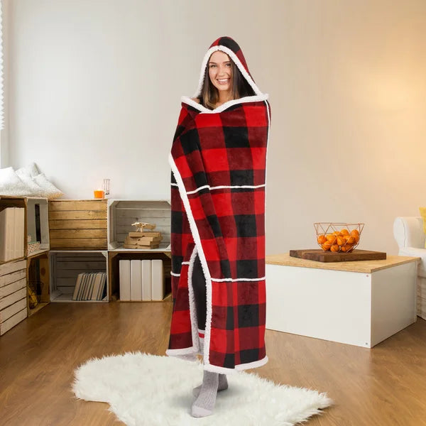 S&Co. Home - Hooded Throw with Sherpa