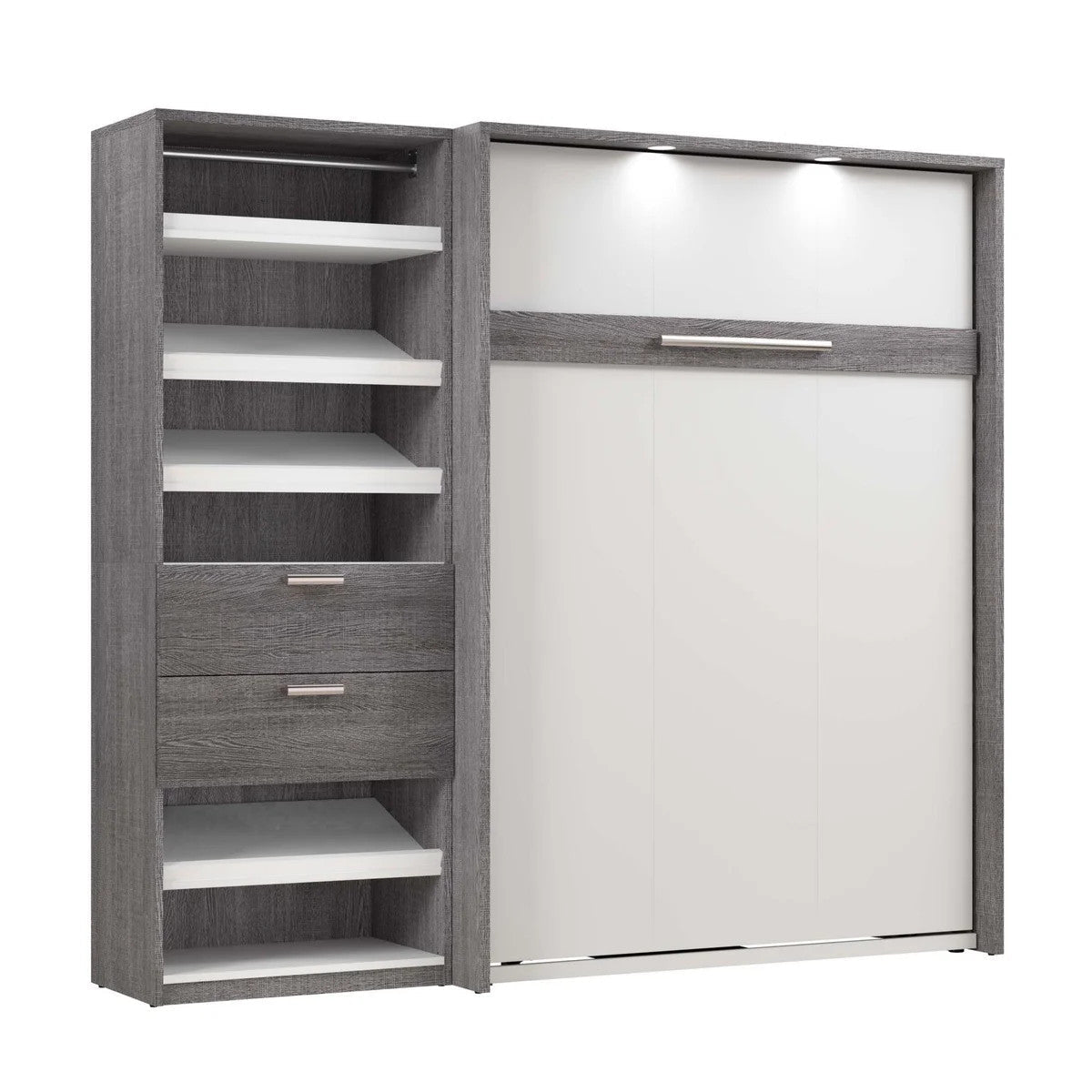 Bestar Cielo 2-piece Double Wall Bed with 74.9 cm (29.5 in.) Closet Organizer