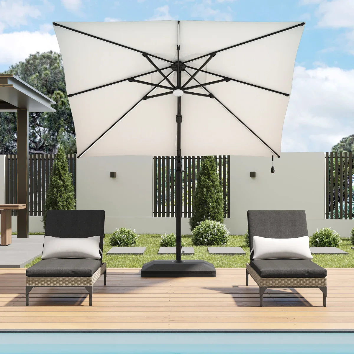 Sirio 3 m x 3 m (10 ft. x 10 ft.) Cantilever Umbrella with Solar Powered LED