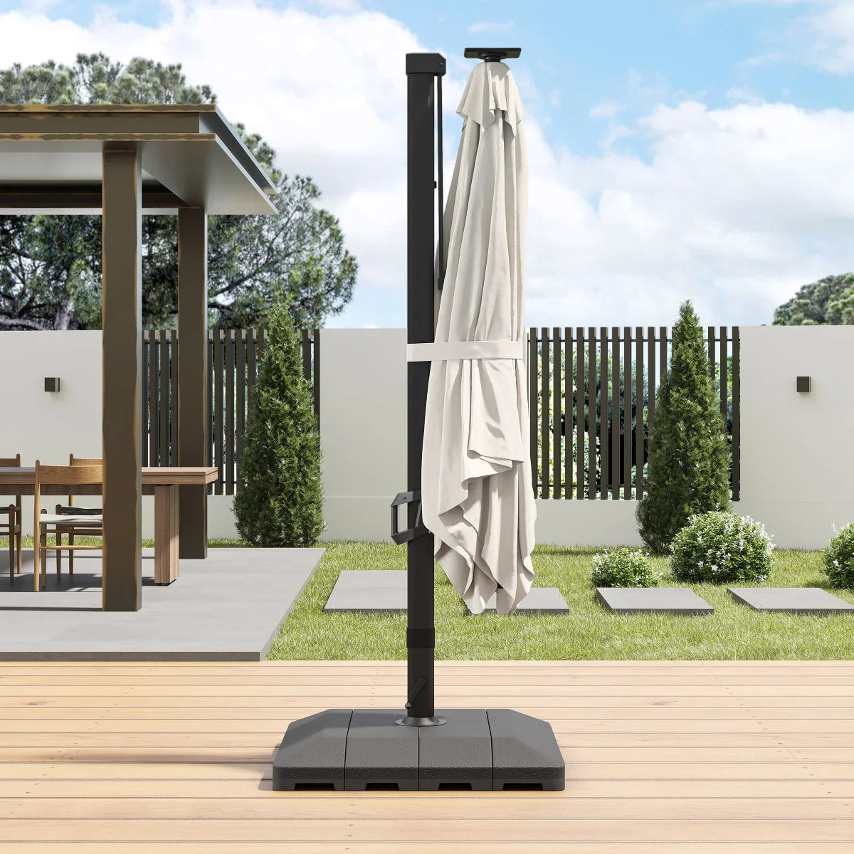 Sirio 3 m x 3 m (10 ft. x 10 ft.) Cantilever Umbrella with Solar Powered LED