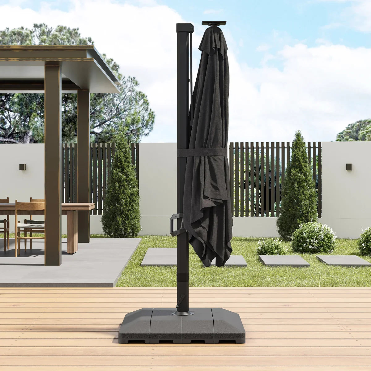 Sirio 3 m x 3 m (10 ft. x 10 ft.) Cantilever Umbrella with Solar Powered LED