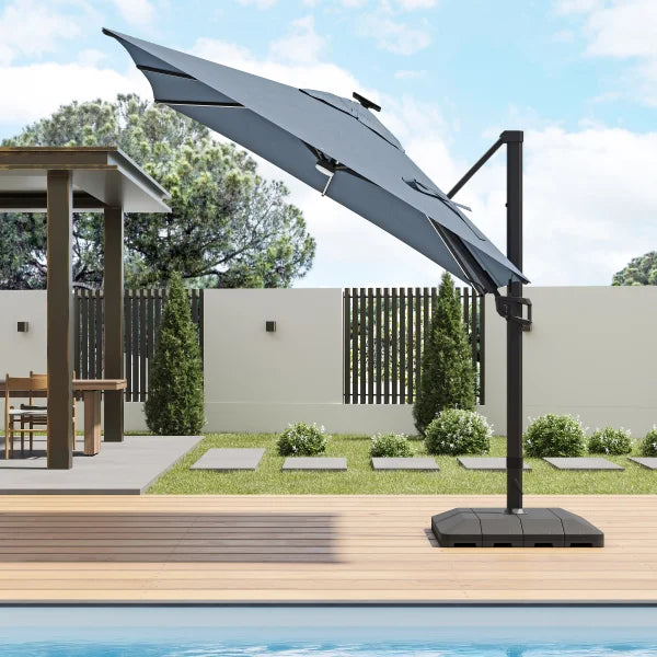 Sirio 3 m x 3 m (10 ft. x 10 ft.) Cantilever Umbrella with Solar Powered LED