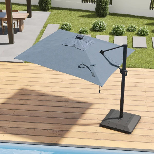 Sirio 3 m x 3 m (10 ft. x 10 ft.) Cantilever Umbrella with Solar Powered LED