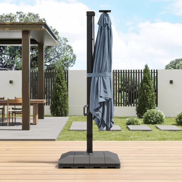 Sirio 3 m x 3 m (10 ft. x 10 ft.) Cantilever Umbrella with Solar Powered LED