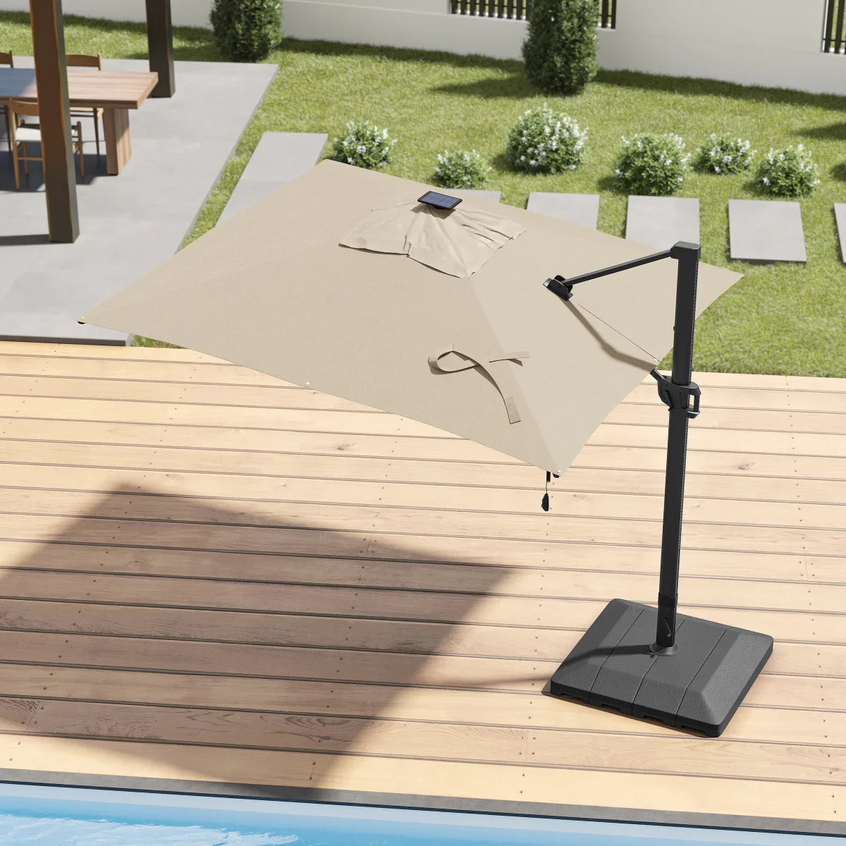 Sirio 3 m x 3 m (10 ft. x 10 ft.) Cantilever Umbrella with Solar Powered LED