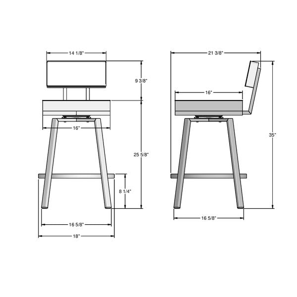 Amisco Staten Swivel Counter Stool in Polyurethane