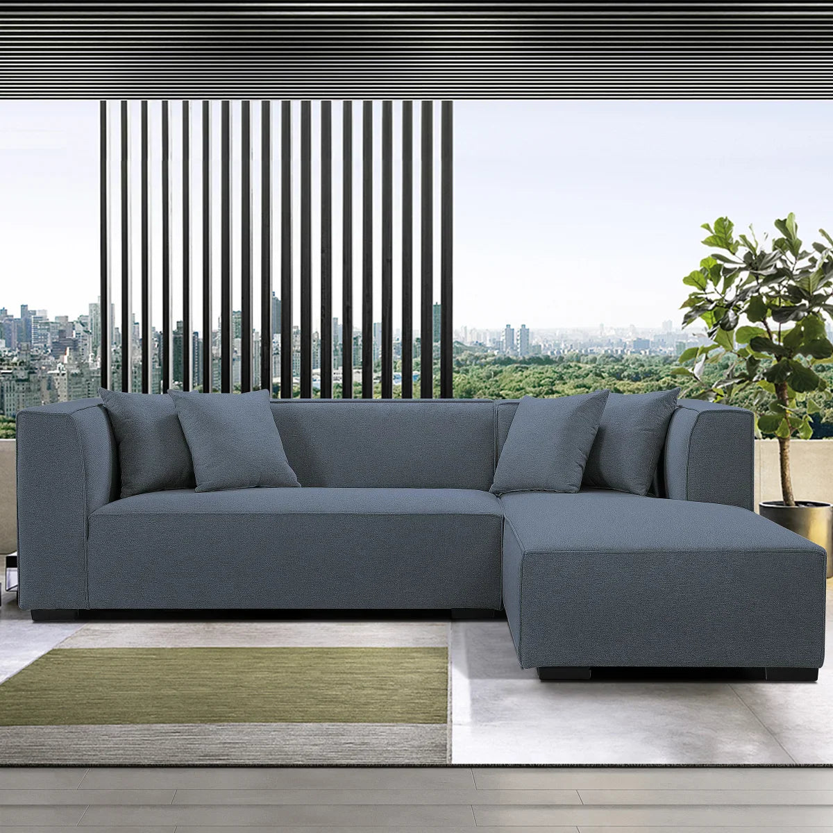 Willow 2-piece Right-hand Facing Fabric Sectional