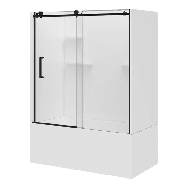 Appollo Cameron 32 in. × 60 in. Skirted Bathtub with Shower Doors and Wall Kit, Right Drain