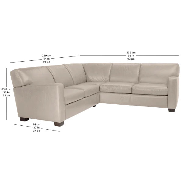 Natuzzi 2-piece Top-grain Leather Sectional