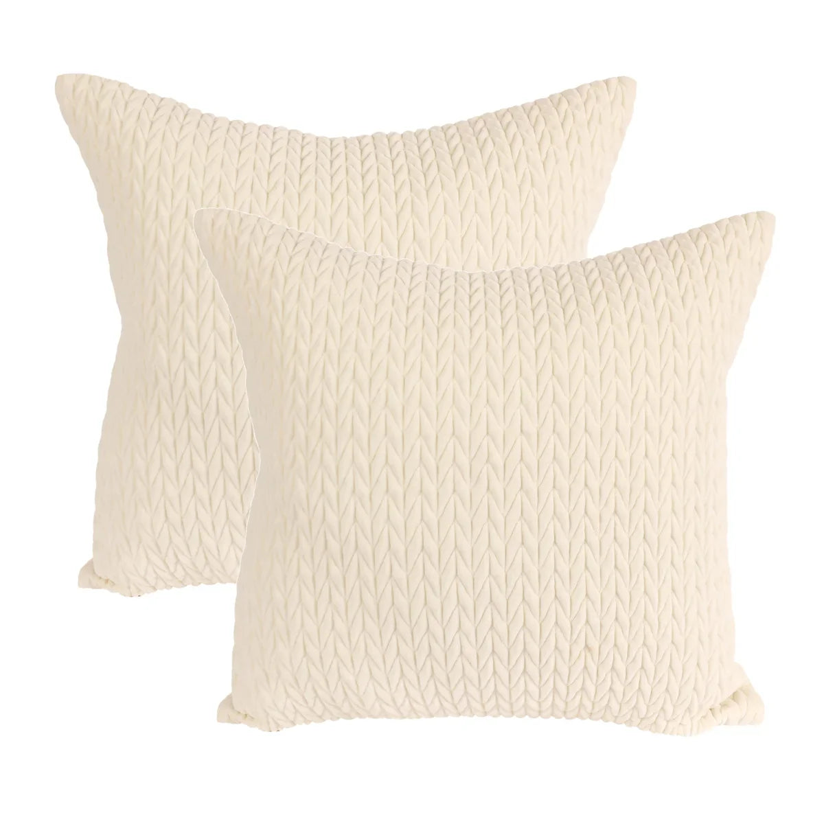 Home Retreat - Quilted Velvet Decorative Cushion Cover Only, 2-pack