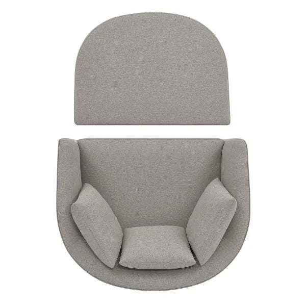 Thomasville Fabric Chair With Storage Ottoman