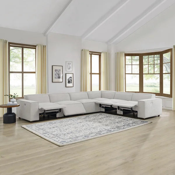 Thomasville 6-piece Fabric Sectional with Power Footrests