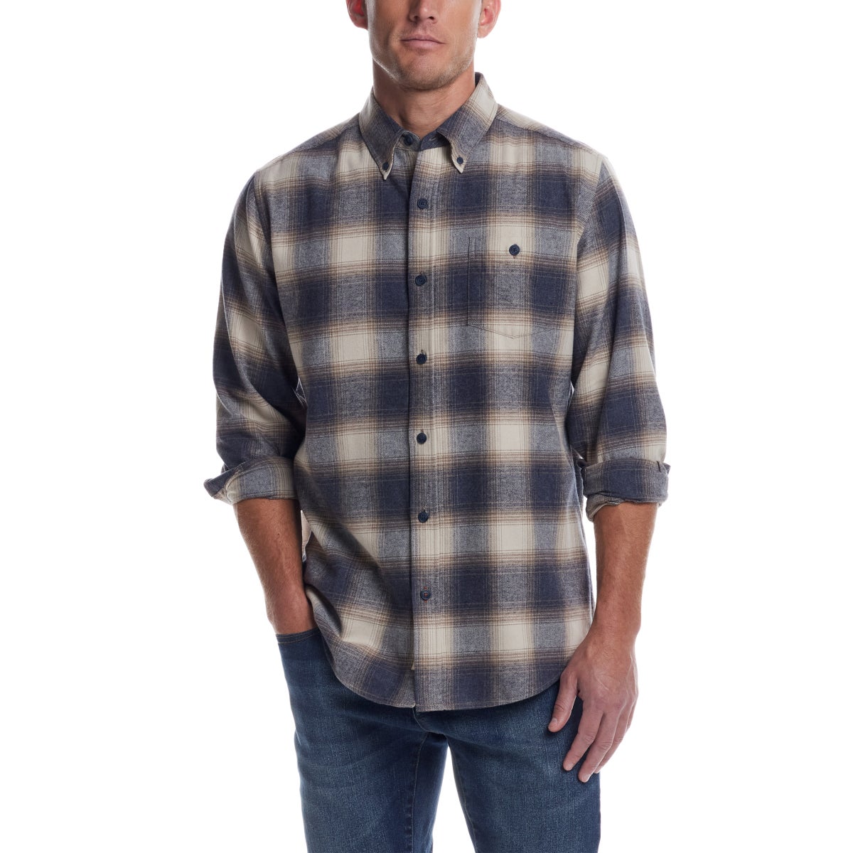 Weatherproof Vintage Men's Flannel Shirt - Blue