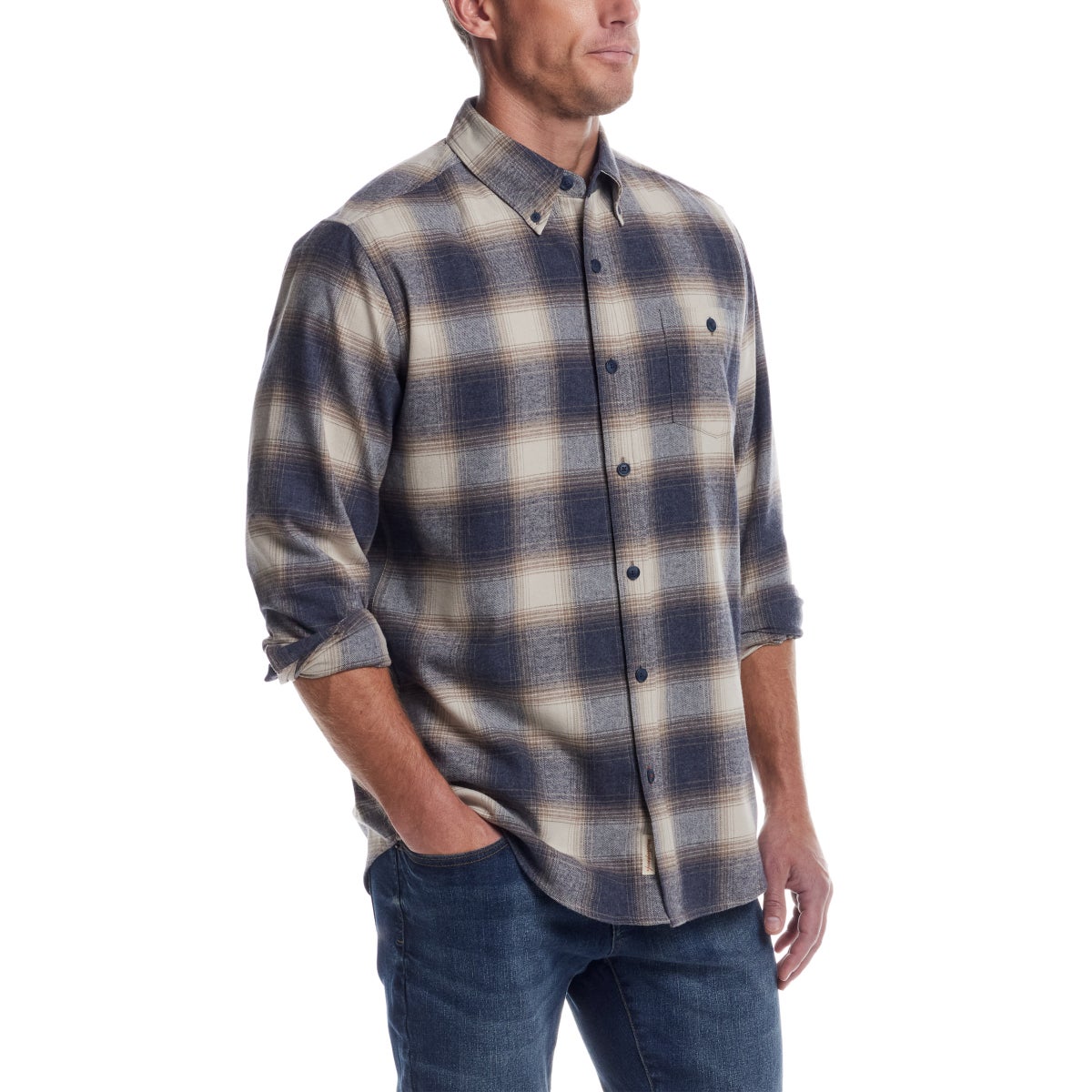 Weatherproof Vintage Men's Flannel Shirt - Blue