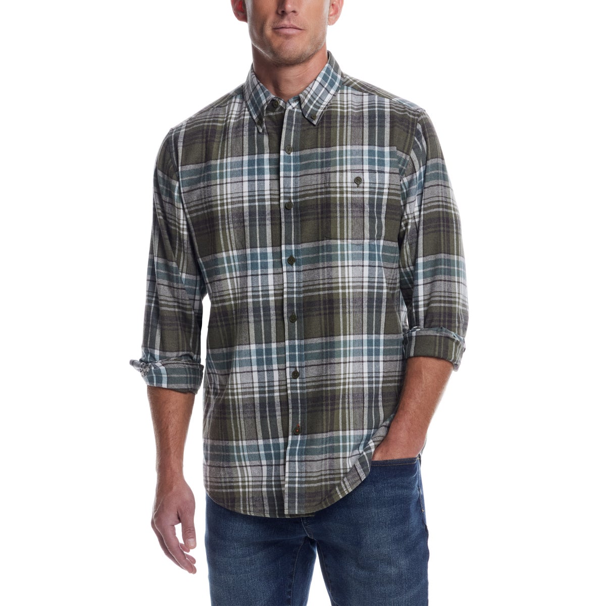 Weatherproof Vintage Men's Flannel Shirt - Green