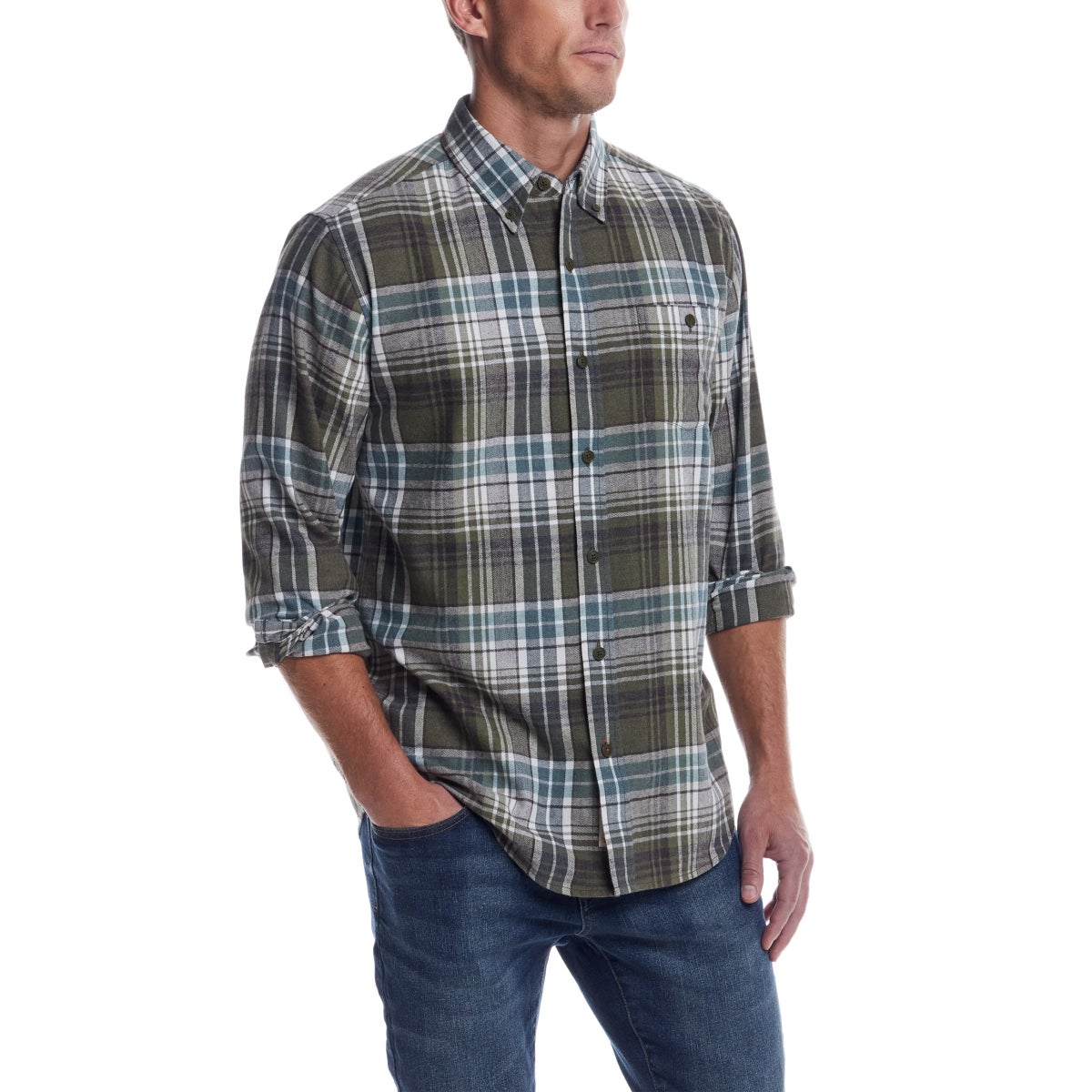Weatherproof Vintage Men's Flannel Shirt - Green