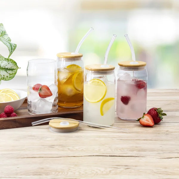 Gourmet Basics Tumblers with Lids and Straws, 4-pack