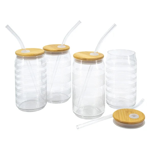 Gourmet Basics Tumblers with Lids and Straws, 4-pack