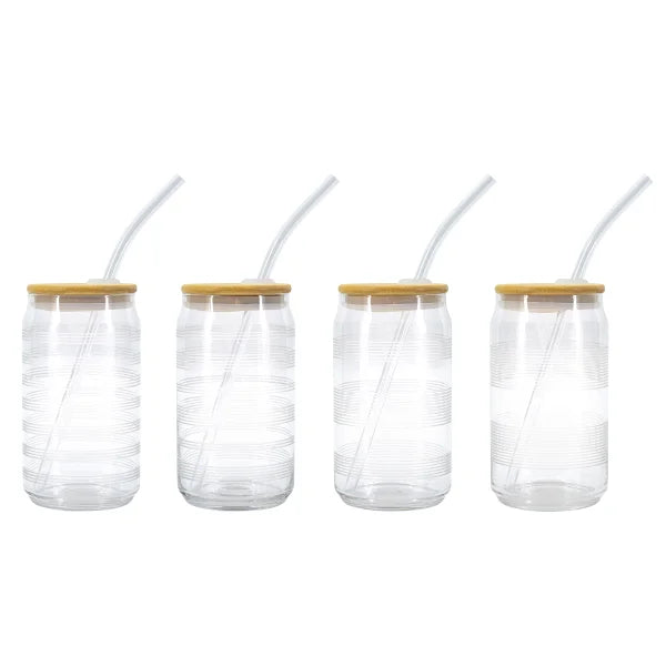 Gourmet Basics Tumblers with Lids and Straws, 4-pack