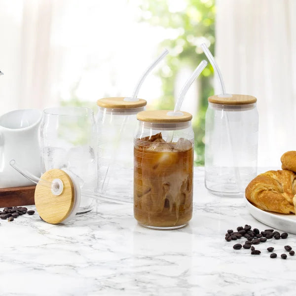 Gourmet Basics Tumblers with Lids and Straws, 4-pack