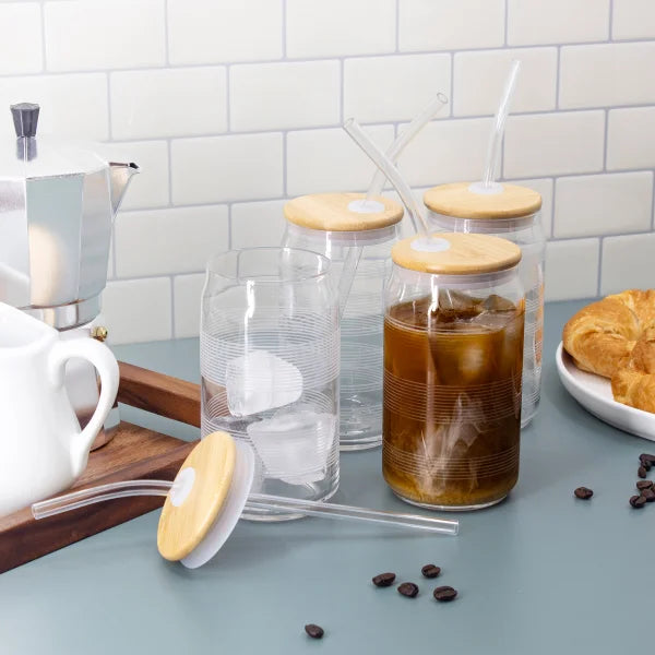 Gourmet Basics Tumblers with Lids and Straws, 4-pack