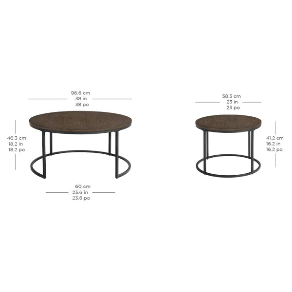 Bayside Furnishings 2-piece Nesting Table Set